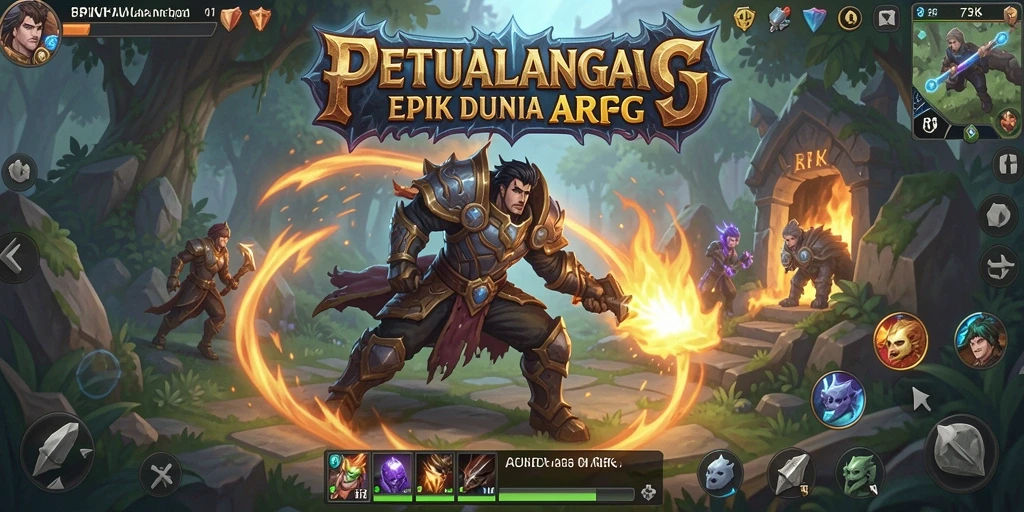 Screenshot 73K menunjukkan aksi epik dalam pertempuran ARPG.