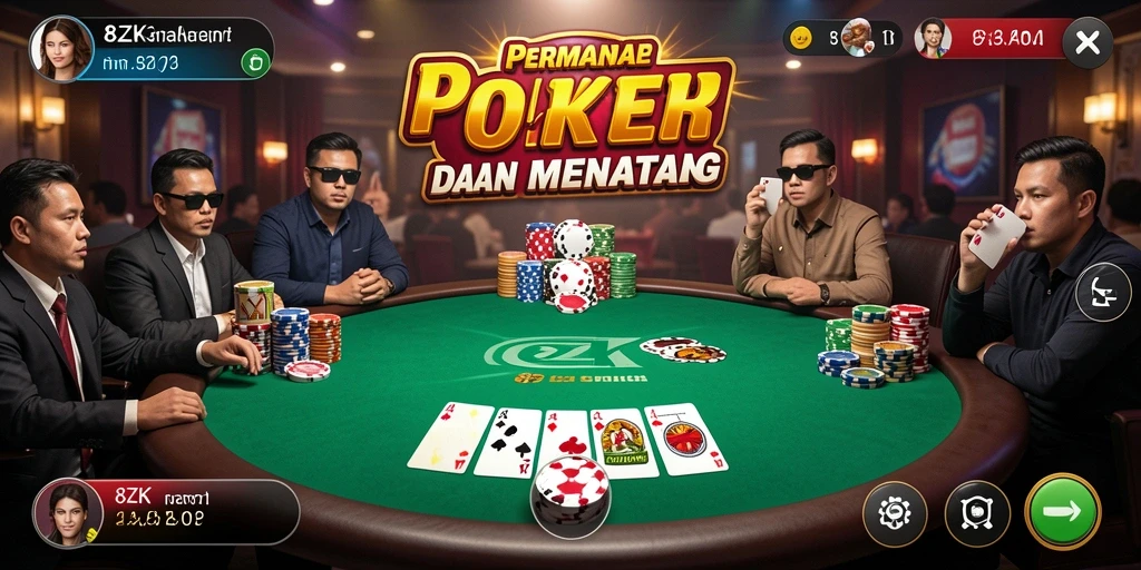 Tampilan gameplay seru di aplikasi 8ZK untuk permainan Poker.