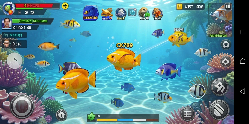 Tampilan menarik dan gameplay seru CK789 saat menangkap ikan.