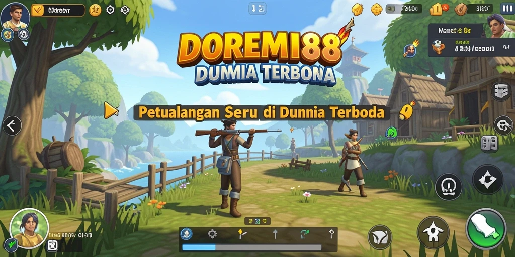 Screenshot gameplay DOREMI88 dengan eksplorasi dunia terbuka yang memukau.