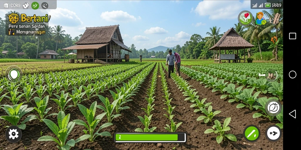 Tampilan gameplay menarik dalam IDR89 yang memperlihatkan aktivitas bertani.
