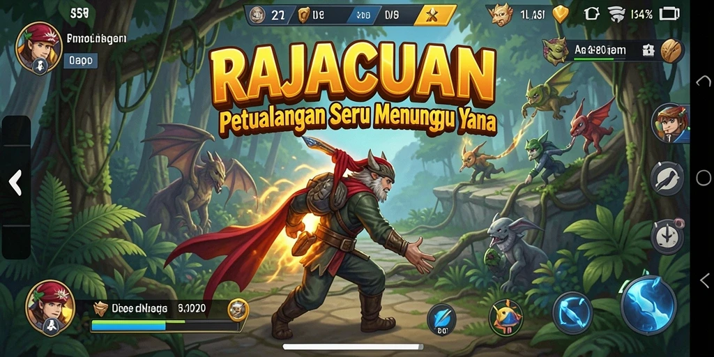 Tampilan gameplay RAJACUAN yang menegangkan dan penuh aksi.