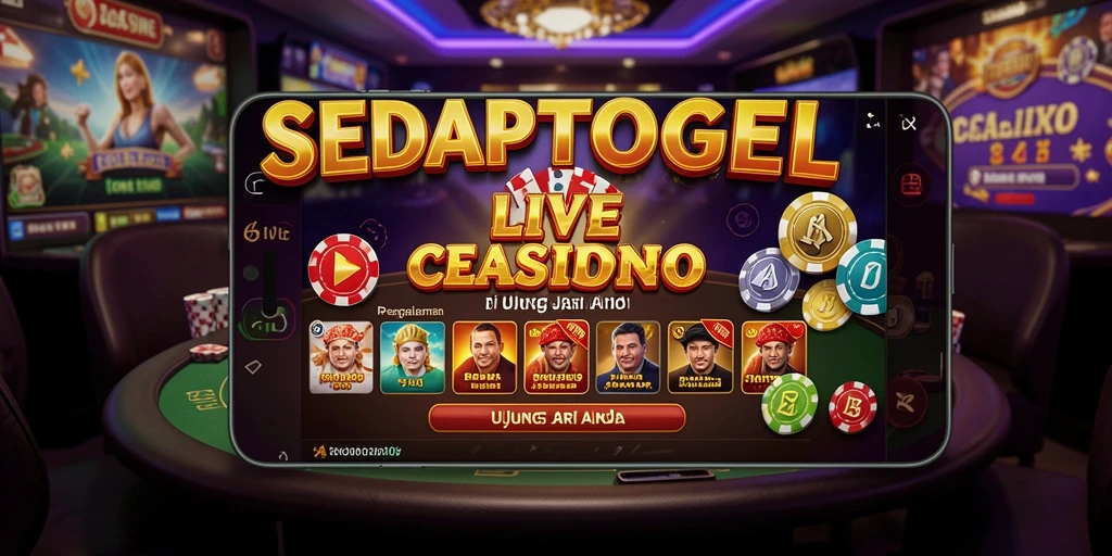 Tangkapan layar gameplay SEDAPTOGEL yang menampilkan dealer langsung dan interaksi pemain.