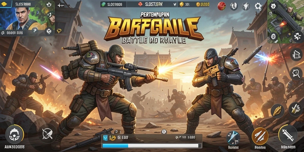 Tangkapan layar menampilkan aksi intens dalam permainan Battle Royale.