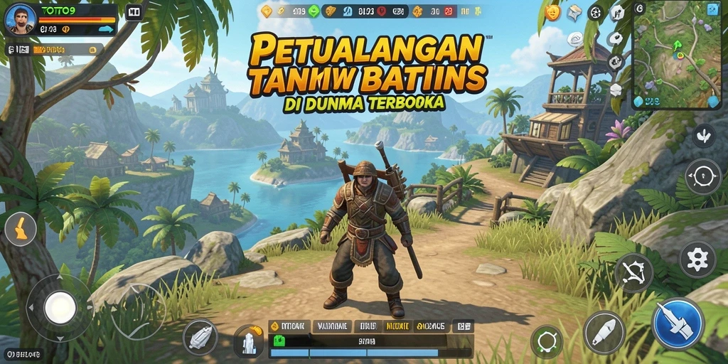 Tangkapan layar gameplay menampilkan eksplorasi dunia terbuka TOTO9.