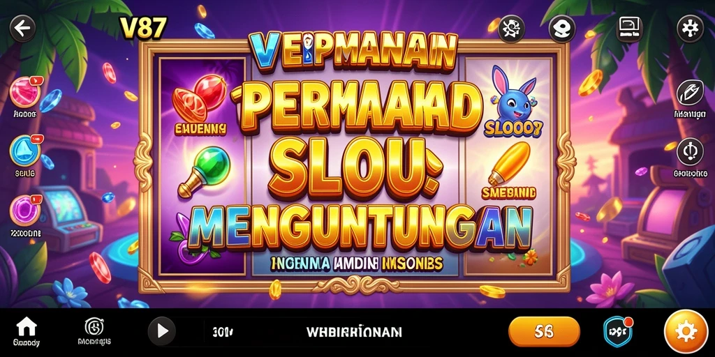 Tampilan gameplay seru V87 yang penuh warna dan menarik.