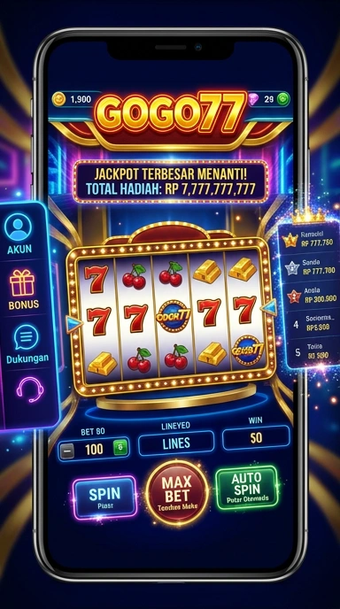 Tampilan utama aplikasi gogo77 yang sederhana dan mudah dinavigasi.
